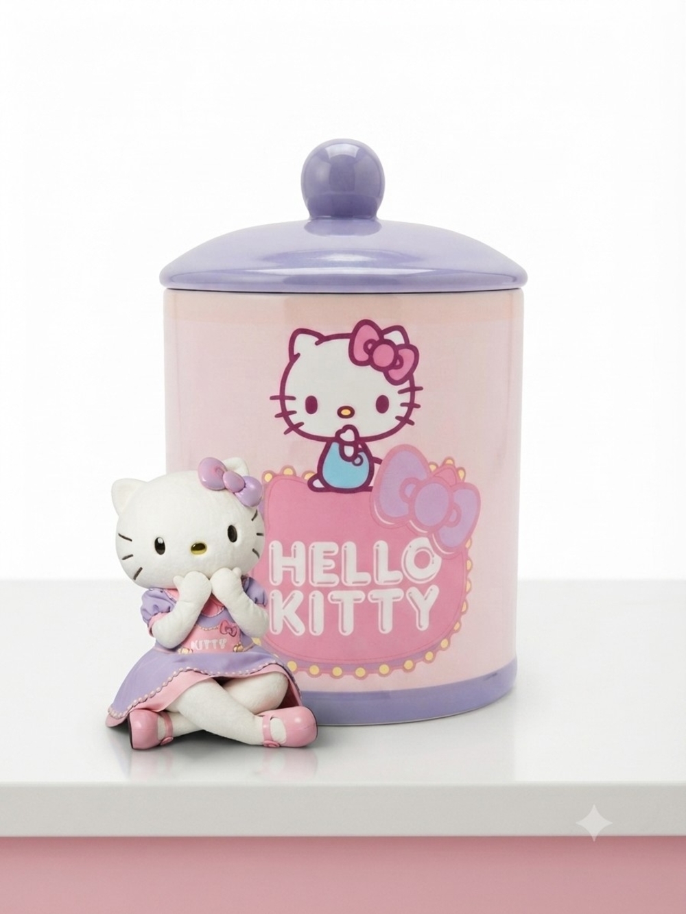 Hello Kitty Lavender & Pink Cookie Jar